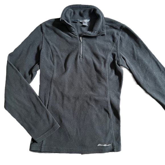 Eddie Bauer Tops - EDDIE BAUER BLACK POLARTEC QUARTER ZIP LONG SLEEVE TOP SIZE XS